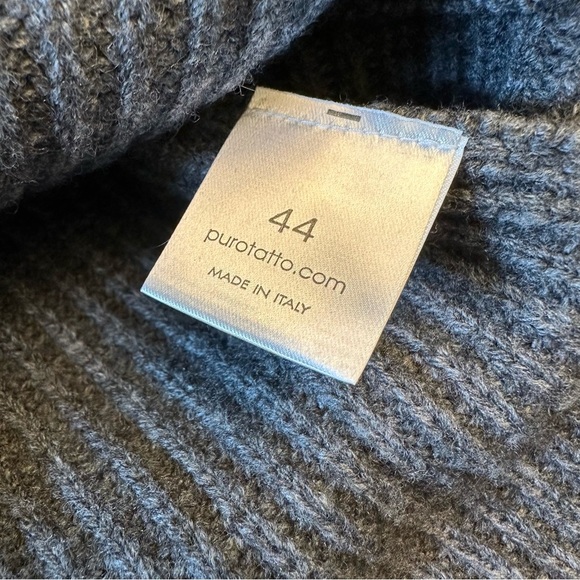 Purotatto Cashmere Wool Blend Hooded Poncho Sweater - Picture 12 of 16